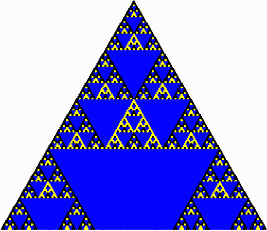 Pascal's triangle mod 3 with 125 rows
