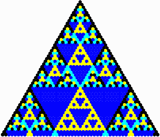Pascal's triangle mod 4 with 50 rows