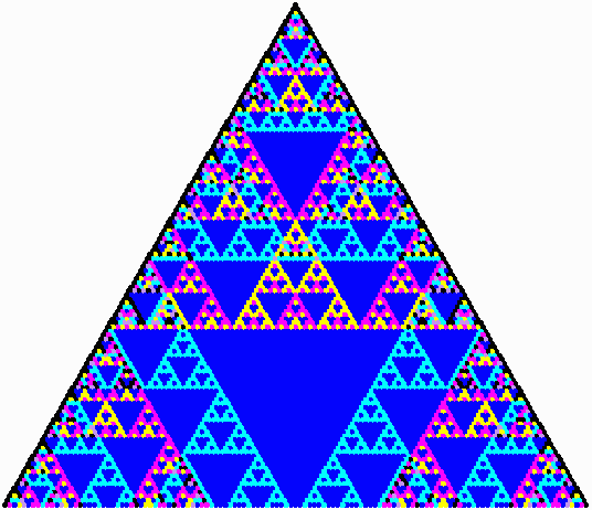 Pascal's triangle mod 2 with 125 rows